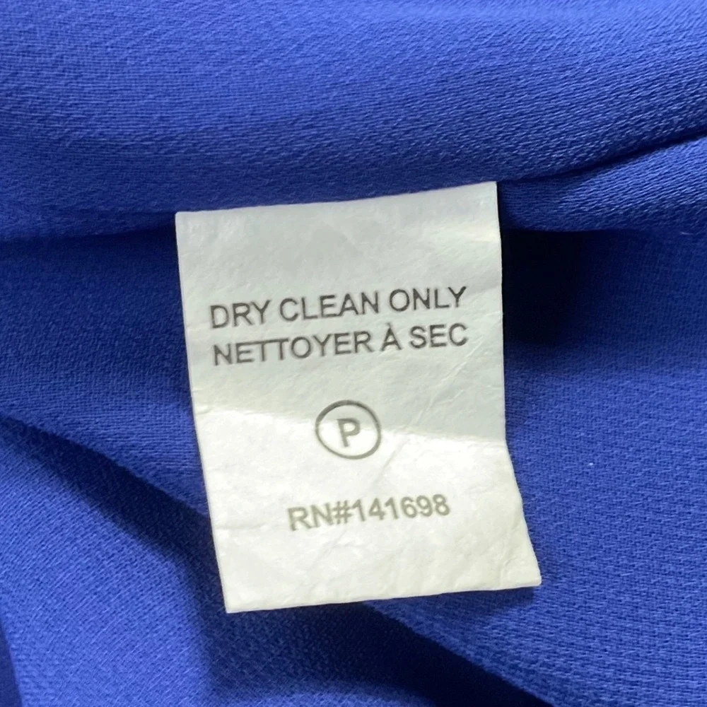 NWT Ramy Brook Angela Satin Mock Neck Keyhole Mini Dress Womens 0 Blue Purple